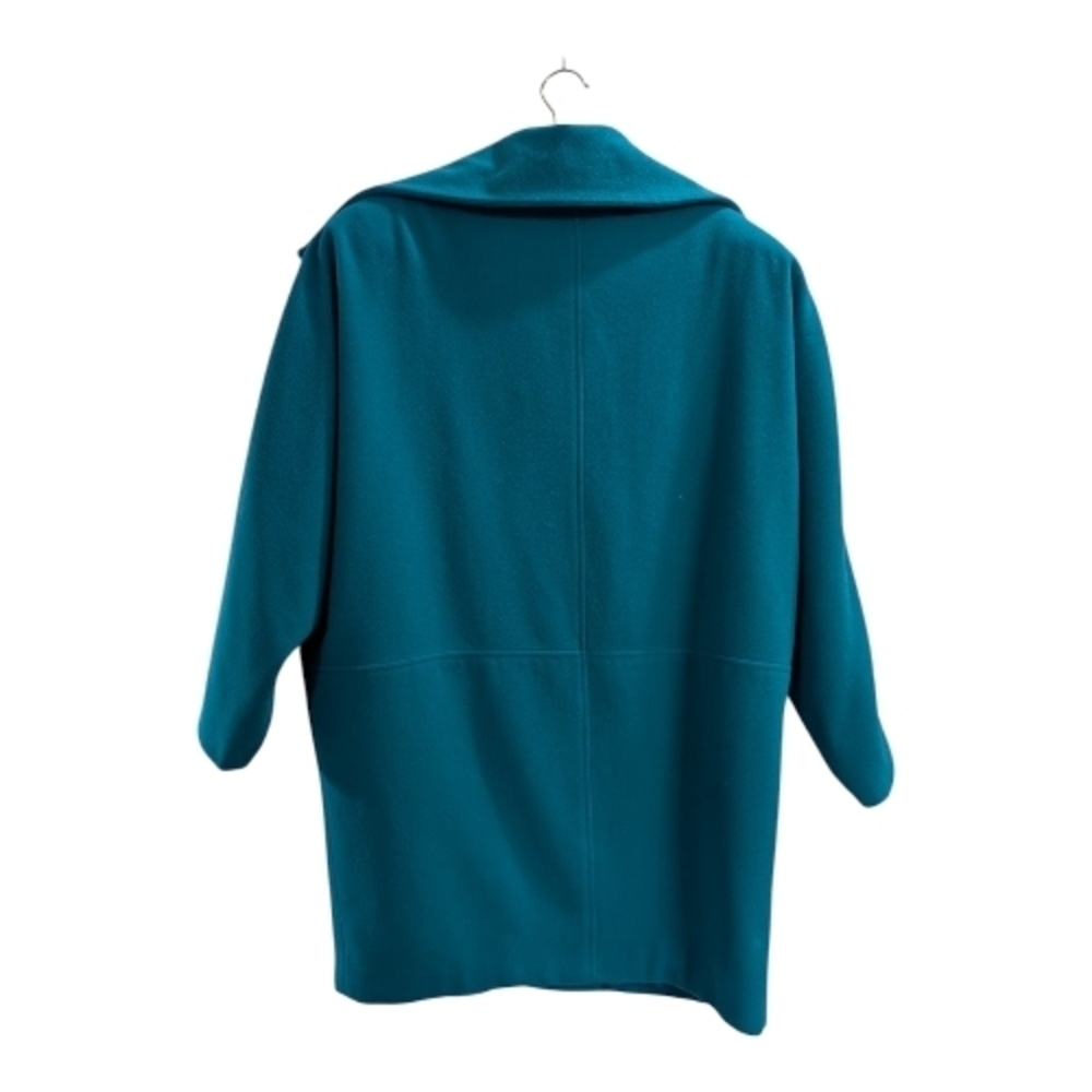 IB Diffusion Vintage Womens Coat Teal Knit Wool Cashmer W/ Pockets - Picture 2 of 10